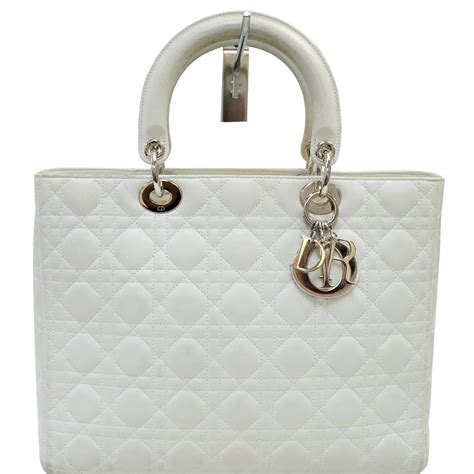 christian dior white purse|authentic Christian Dior shoulder bag.